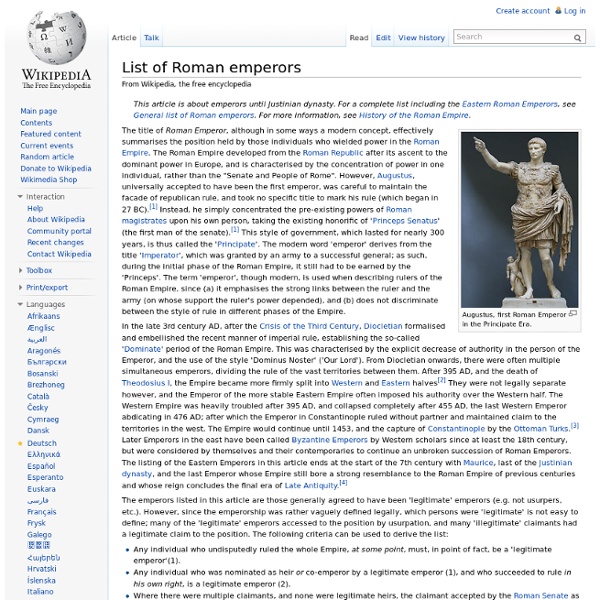 List of Roman emperors