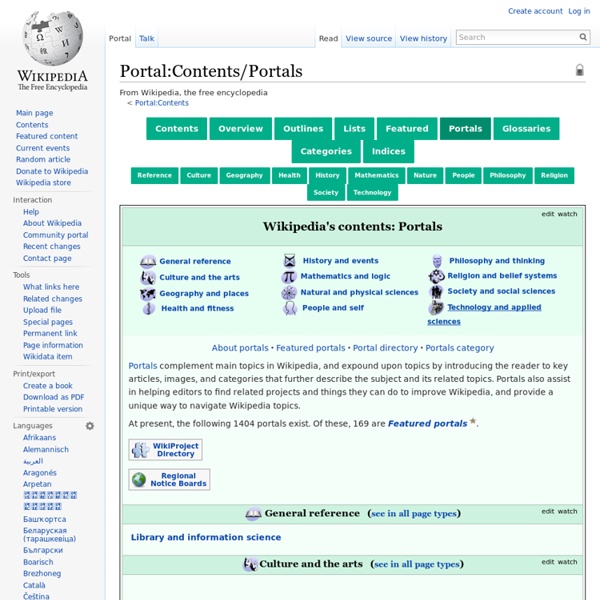 Portal:Contents/Portals