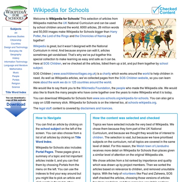 Wikipedia Selection for schools