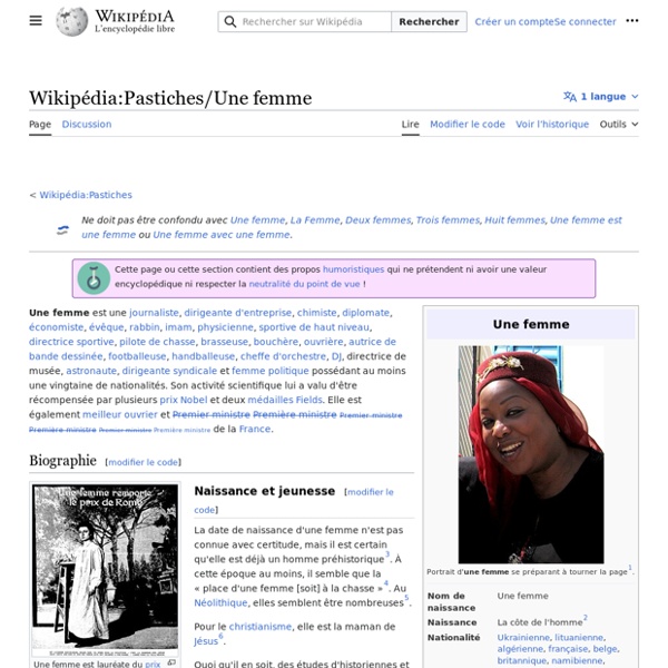 Wikipédia:Pastiches/Une femme