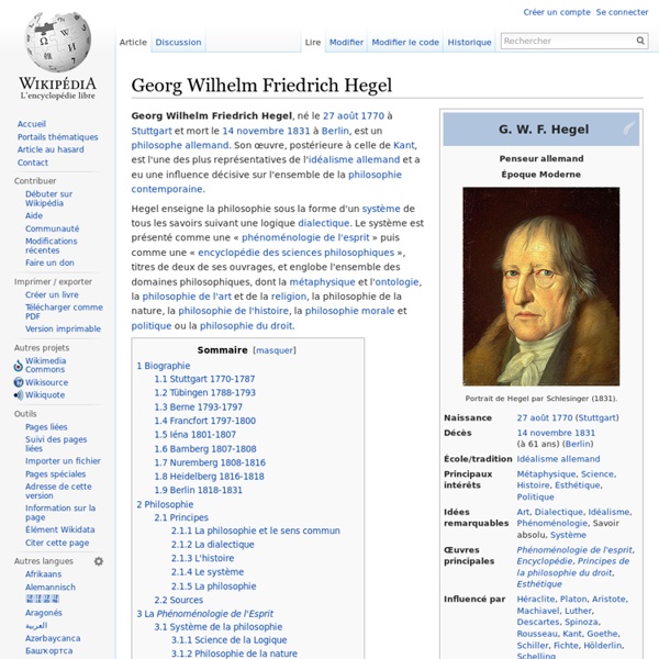 Georg Wilhelm Friedrich Hegel - Wikipédia