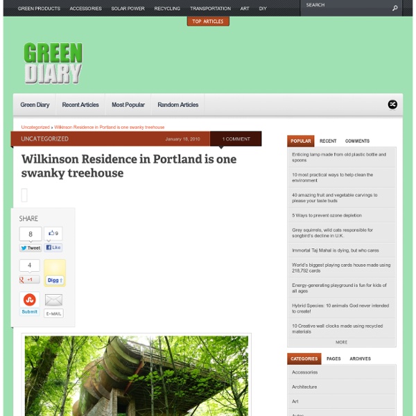 Wilkinson Residence In Portland Is One Swanky Treehouse - Green Diary