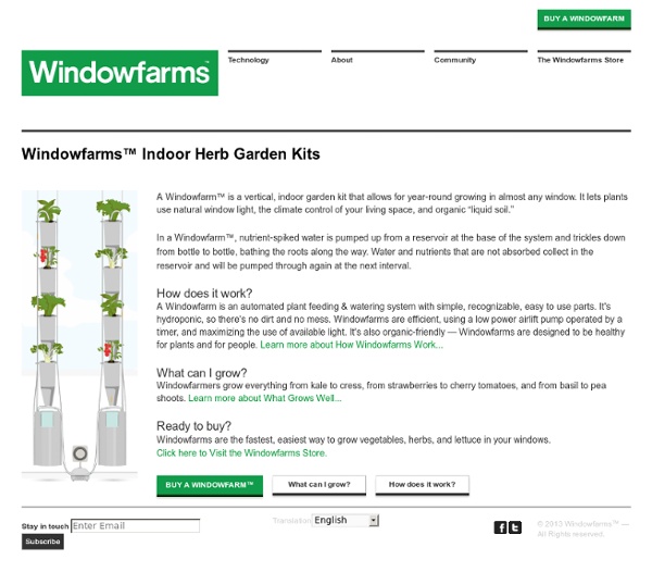 Windowfarms - Vertical Garden for Growing Herbs and Vegetables at Home