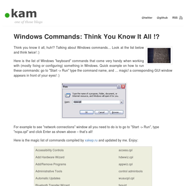 Windows Commands: Think You Know It All !?