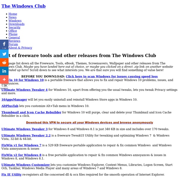 The Windows Club Downloads: List of freeware for Windows 8
