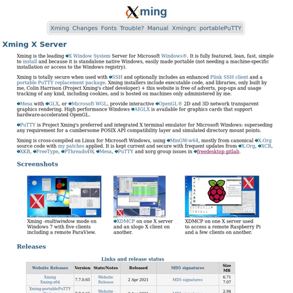 Xming X Server for Windows - Official Website