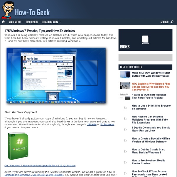 175 Windows 7 Tweaks, Tips, and How-To Articles - the How-To Gee