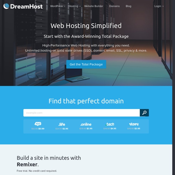 Web Hosting by DreamHost Web Hosting: Web Sites, Domain Registration, WordPress, Ruby on Rails, all on Debian Linux!