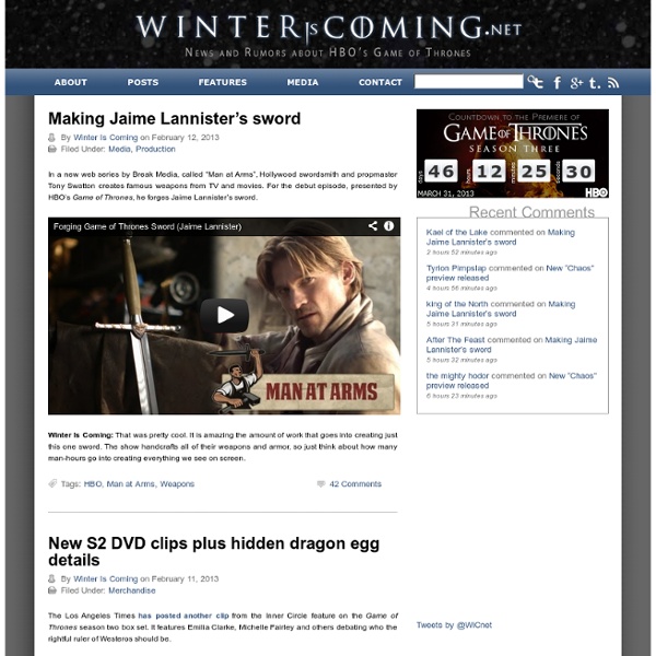 Winter Is Coming – News and Rumors about HBO's Game of Thrones