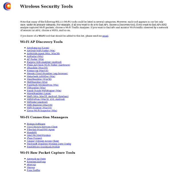Wireless Security Tools
