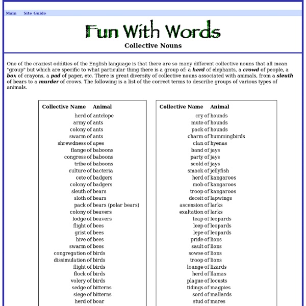 Fun With Words: Collective Nouns