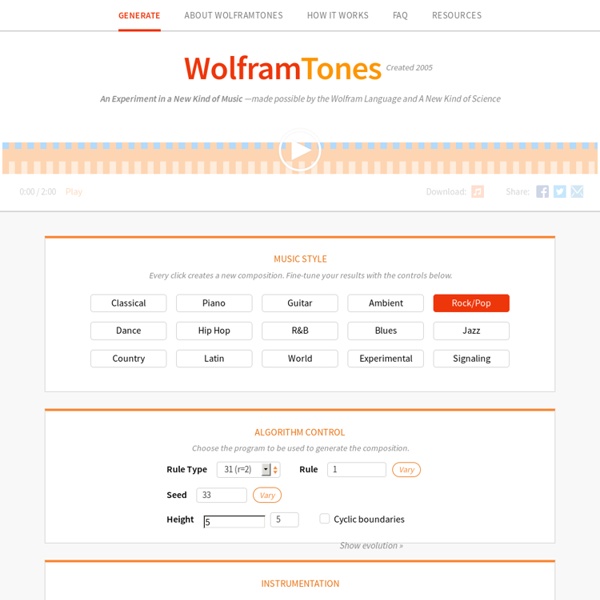 WolframTones: An Experiment in a New Kind of Music
