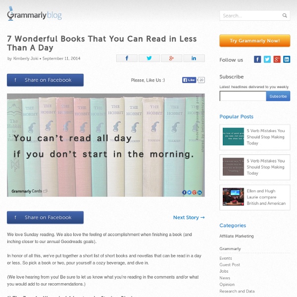 » 7 Wonderful Books That You Can Read in Less Than A Day