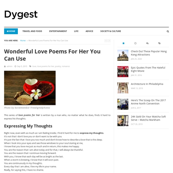 Wonderful Love Poems For Her You Can Use - Dygest