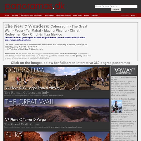 7 Wonders Panoramas - The New 7 Wonders -Travel Great Wall, Taj Mahal, Machu Picchu - 360 degree Panoramas