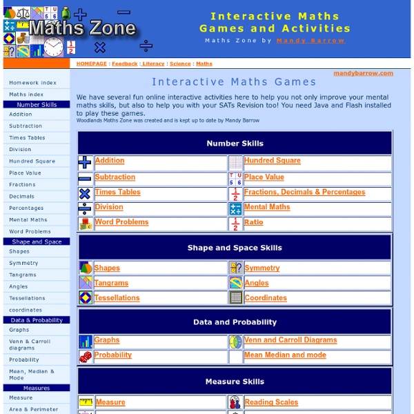 Woodlands Maths Zone - Fun interactive maths games