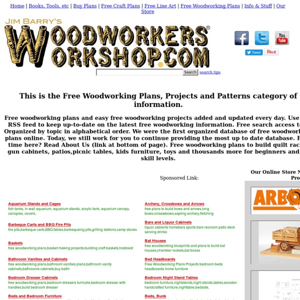 Free Woodworking Plans, Projects and Patterns at WoodworkersWorkshop.com