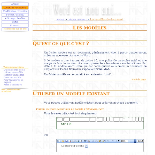 Word est mon ami : Les modèles de document