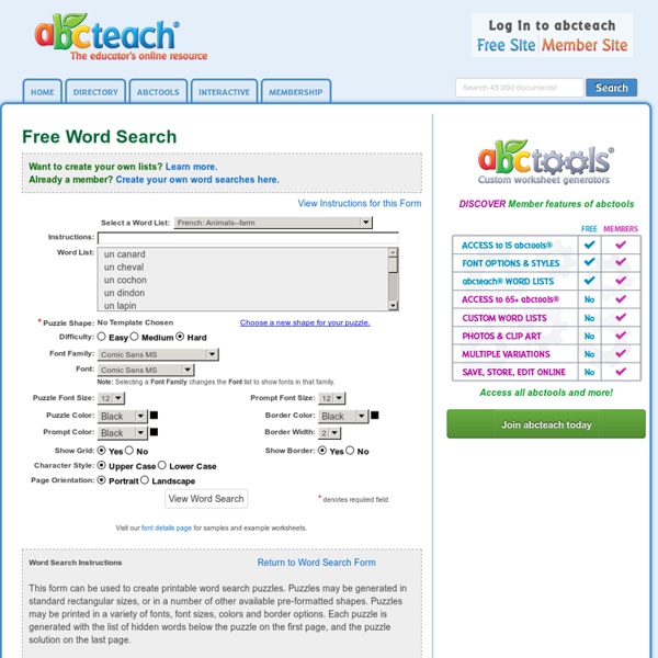 Word Search Generator - Make Your Own with abctools