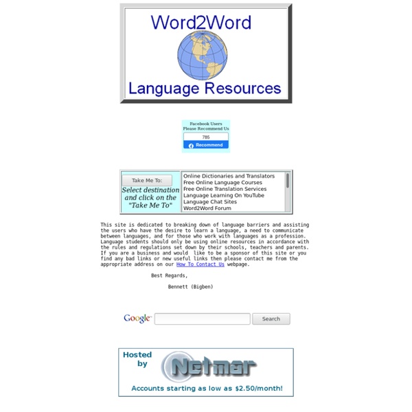 Word2Word Language Resources
