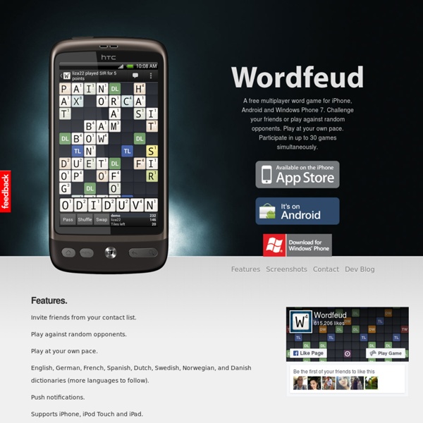 Wordfeud - multiplayer word game for iPhone, Android and Windows Phone