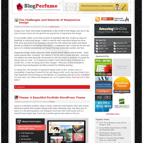 Blog Perfume - Perfume WordPress Blogs with Themes, Plugins and Blogging Resources
