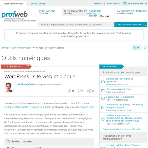 WordPress : site web et blogue