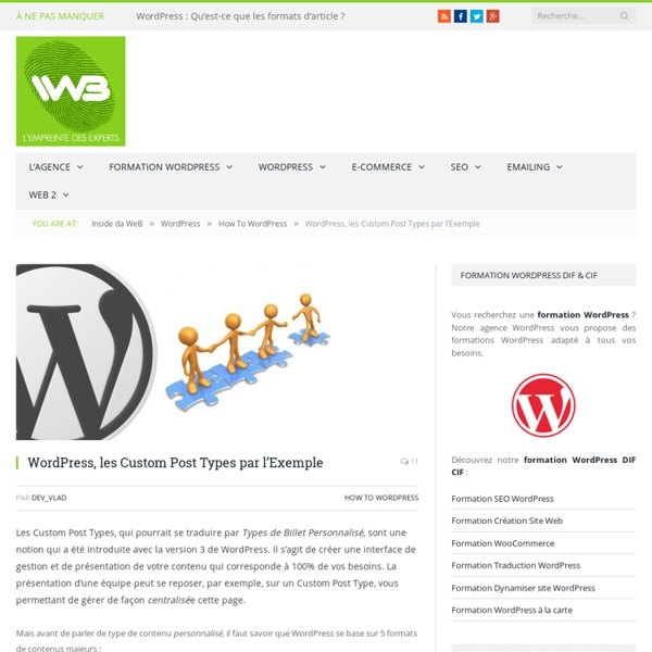 WordPress, les Custom Post Types par l'Exemple