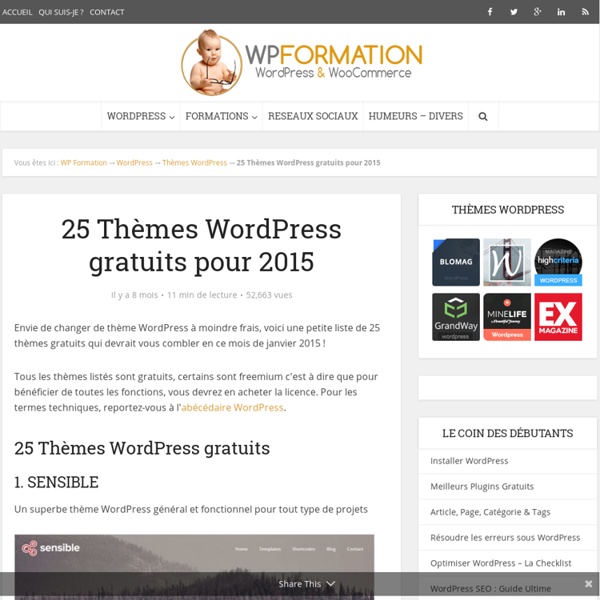 25 Thèmes WordPress gratuits à découvrir en 2015