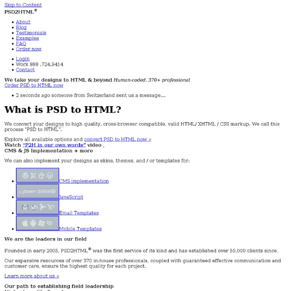 Convert PSD to HTML / XHTML and CSS - P2H / PSD2HTML