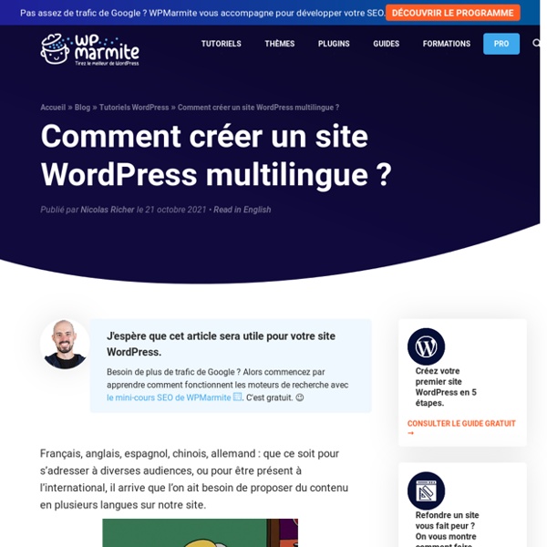 Découvrez les plugins Multilingues pour WordPress