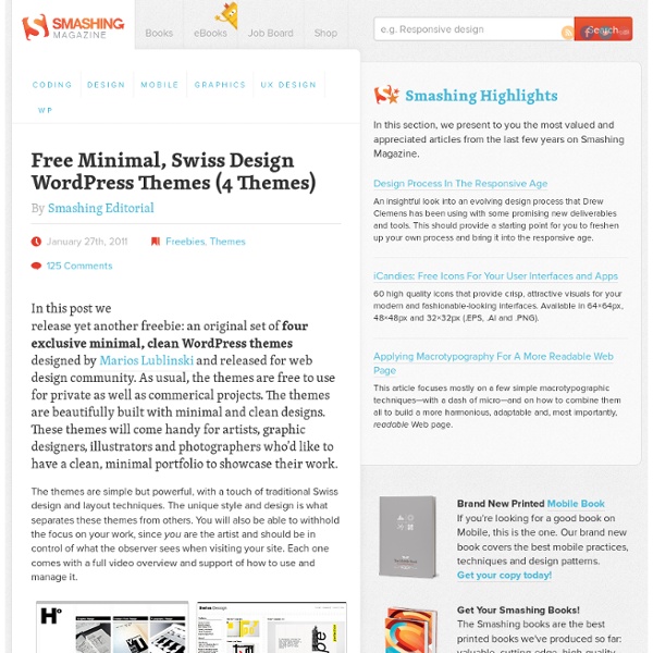 Free Minimal, Swiss Design WordPress Themes (4 Themes) - Smashing Magazine