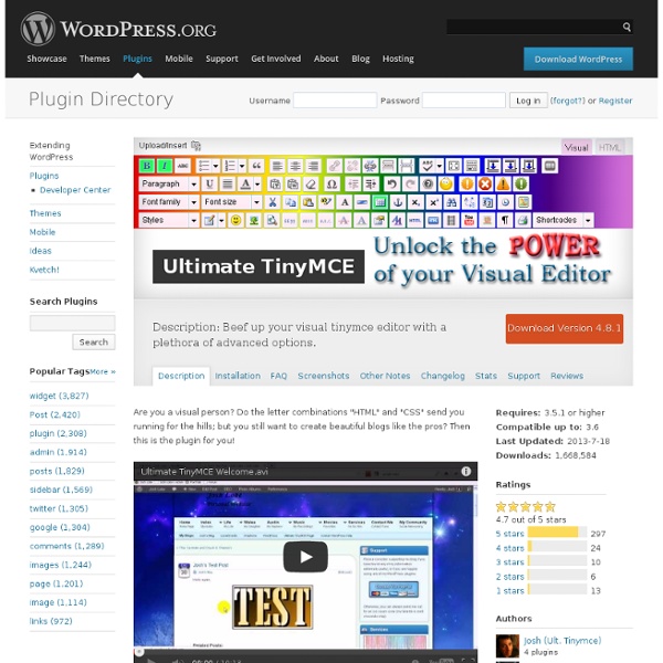 WordPress › Ultimate TinyMCE « WordPress Plugins | Pearltrees