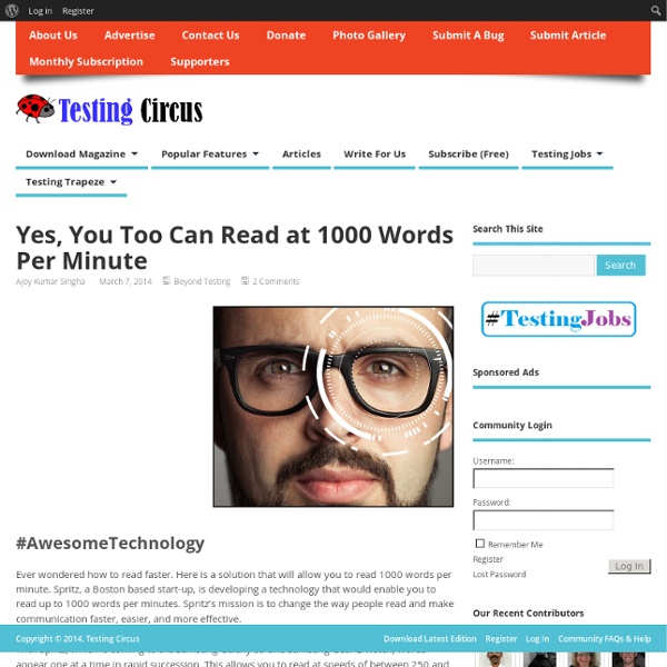 Yes, You Too Can Read at 1000 Words Per Minute - Testing Circus