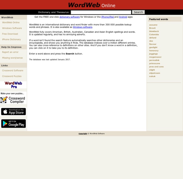 WordWeb Online Dictionary and Thesaurus