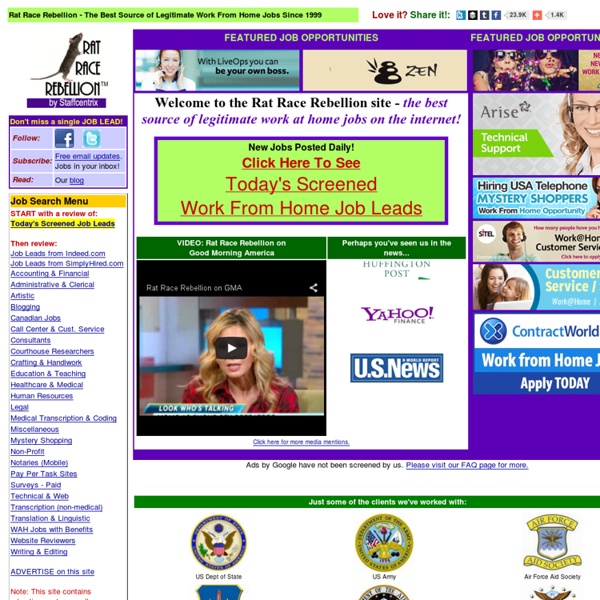 Work at Home Jobs: Free Legitimate Work From Home Job Opportunities