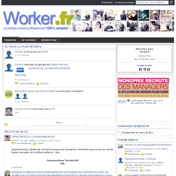 Worker.fr - Réseau social professionnel 100% emploi !