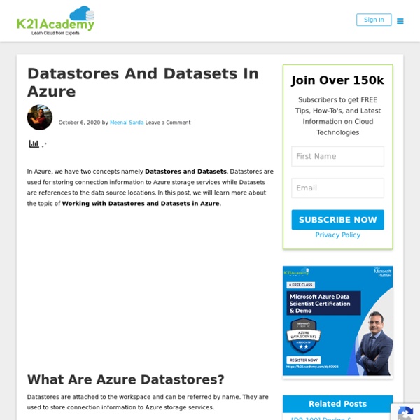 Working with Datastores and Datasets in Azure