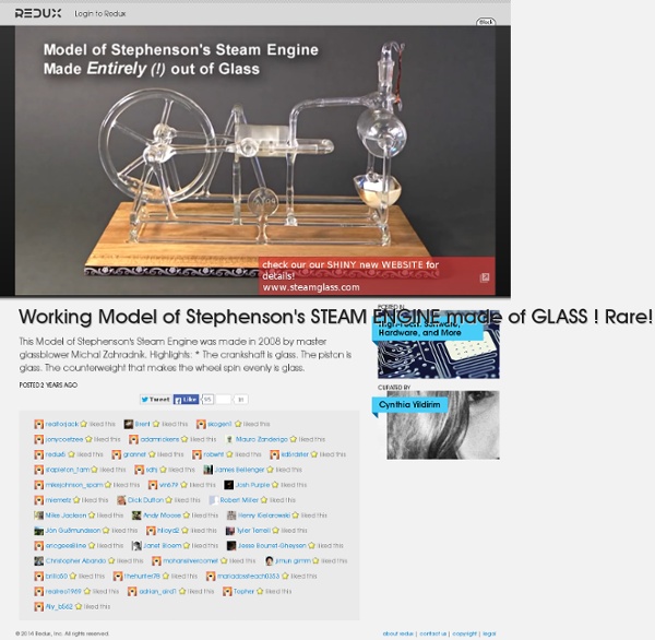 Working Model of Stephenson's STEAM ENGINE made of GLASS ! Rare! Video