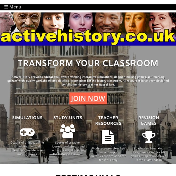ActiveHistory: Online History Simulations, Lessons and Worksheets for the Classroom