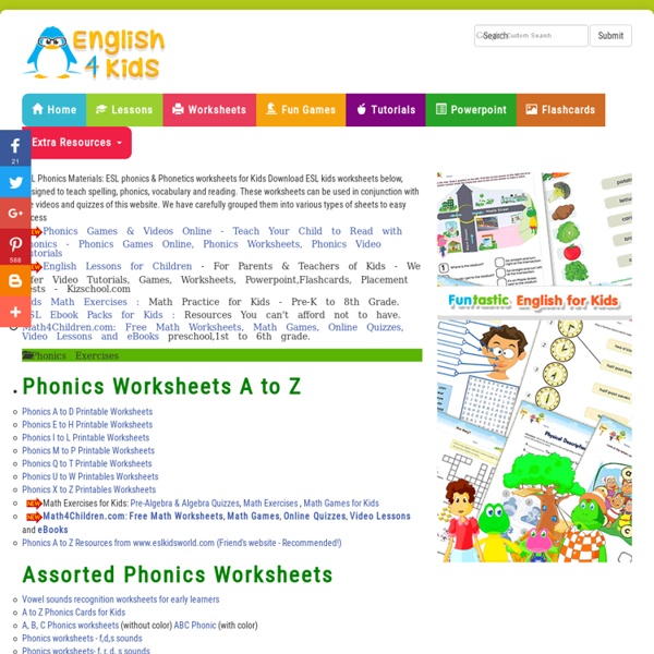Phonics Worksheets, Phonics Games Online, Phonics Videos, Kindergarten to 2nd grade