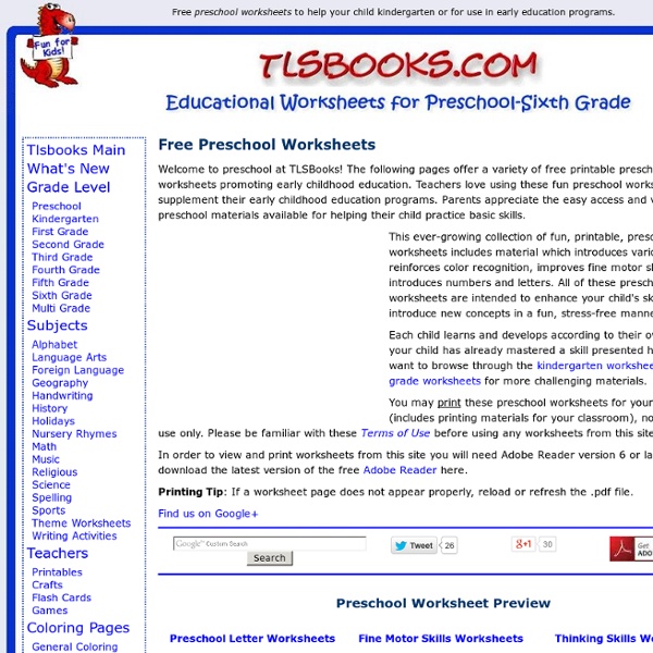 Free Printable Preschool Worksheets to Help Prepare Your Child for Kindergarten