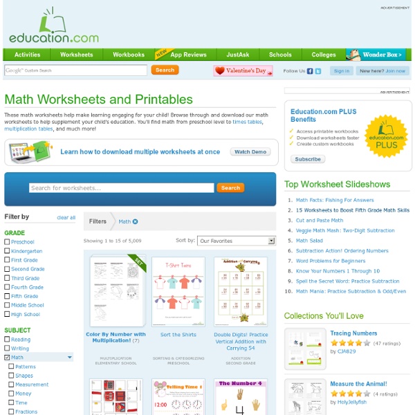 Math Worksheets and Printables