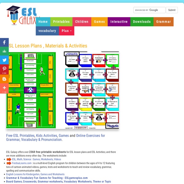 Free ESL Worksheets, English Teaching Materials, ESL Lesson Plans