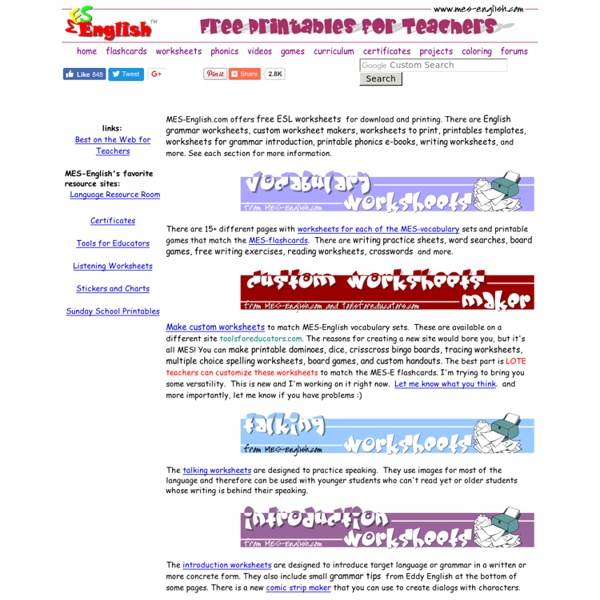 Free printable English worksheets, wordsearches, crosswords, board games, grammar worksheets, phonics worksheets to print