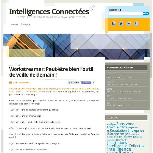 Workstreamer: Peut-être bien l’outil de veille de demain !