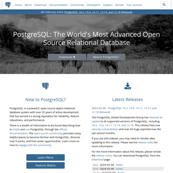 PostgreSQL: The world's most advanced open source database