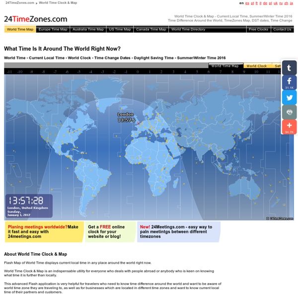 World Time Clock & Map - Check Current Local Time Around the World