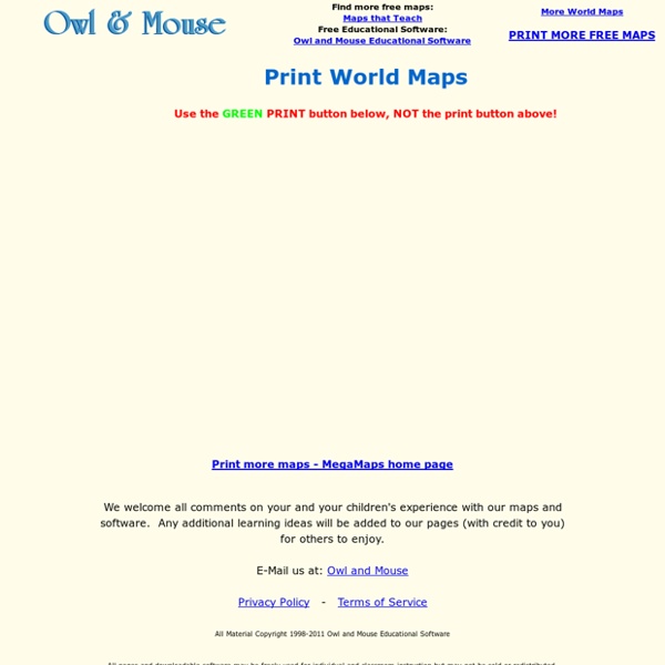 World and Continents - Print Free Maps Large or Small