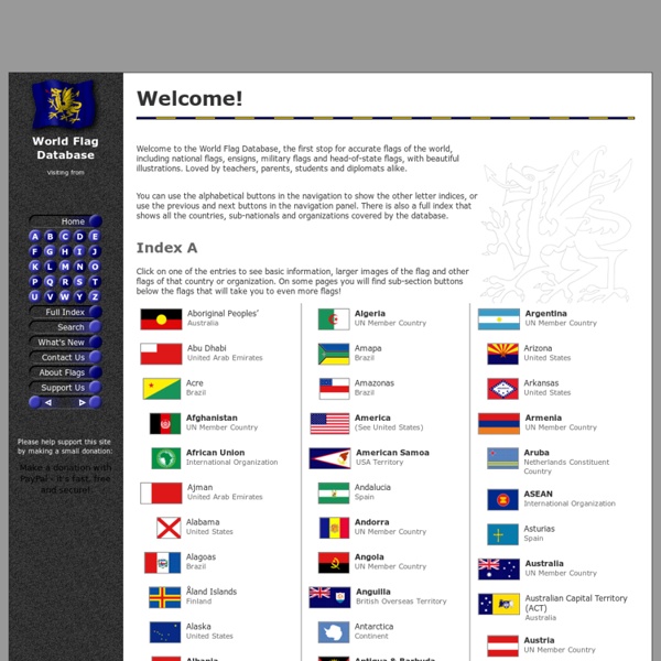 World Flag Database: Welcome (A way of encouraging students to grasp the term: national Identity)